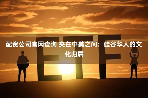 配资公司官网查询 夹在中美之间：硅谷华人的文化归属
