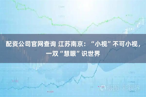 配资公司官网查询 江苏南京：“小视”不可小视，一双“慧眼”识世界